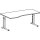 PC-Tisch links, Flex, C-Fuß, 1800 x 800/1000 mm (BxT), Buche/silber, höhenverstellbar: 680 - 820 mm