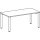 Schreibtisch Flex, 4-Fuß, 1800 x 800 mm (BxT), Ahorn/weißalu, höhenverstellbar: 680-800 mm