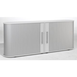 Sideboard Flex, 2 Ordnerhöhen, mit Standfüßen silber/lichtgrau, 2000 x 800 x 400 mm