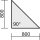 Verkettungsplatte Dreieck 90° Flex, C-Fuß, 800 x 800 x 1132 mm, lichtgrau/weißalu