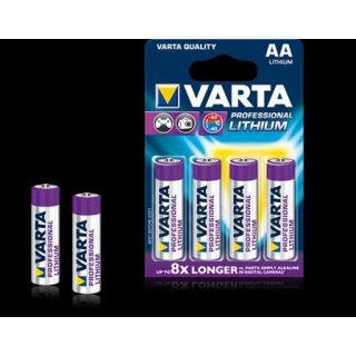 Batterie Lithium Mignon, AA, 4er Blister, VE = 1 Blister = 4 Batterien