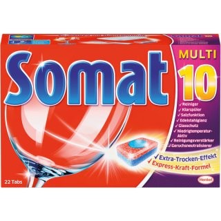 Somat All in 1 Tabs, 25 Stück, Maschinentabs für Spülmaschinen Reiniger, Klarspüler und Salzfunktion