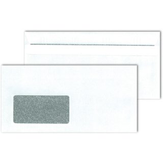 Briefumschlag DIN Lang, mit Fenster, selbstklebend, weiß, 75g/qm, 1000 Stück