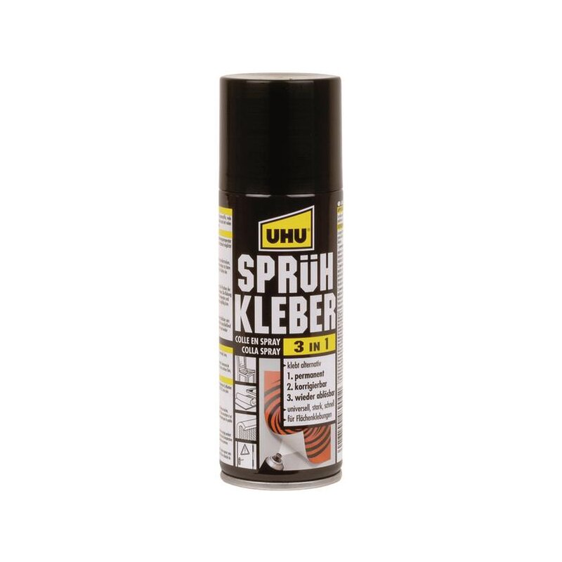 UHU Sprühkleber Permanent – 200 Ml, Stark Haftend, Für Bastel & DIY