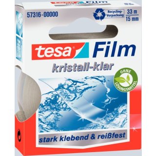 tesafilm® kristall-klar, stark klebend, alterungsbeständig, 33 m x 15 mm, transparent