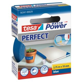 Gewebeband tesa extra Power Perfect 19 mm x 2,75 m blau – 1 Rolle