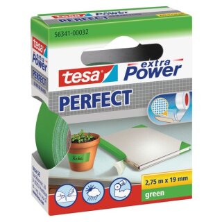 Gewebeband tesa extra Power Perfect 19 mm x 2,75 m grün – 1 Rolle