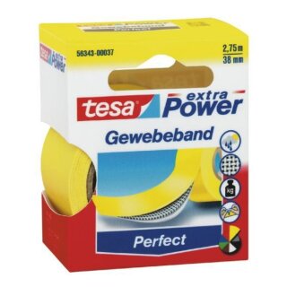 Gewebeband tesa extra Power Perfect 38 mm x 2,75 m gelb – 1 Rolle