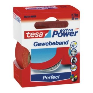 extra Power® Perfect Gewebeband, 2,75 m x 38 mm, reißfest, 1 Rolle, rot
