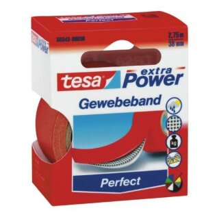 Gewebeband tesa extra Power Perfect 38 mm x 2,75 m rot – 1 Rolle