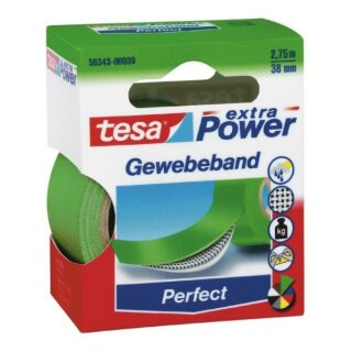 Gewebeband tesa extra Power Perfect 38 mm x 2,75 m grün – 1 Rolle
