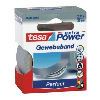 Gewebeband tesa extra Power Perfect 38 mm x 2,75 m grau – 1 Rolle