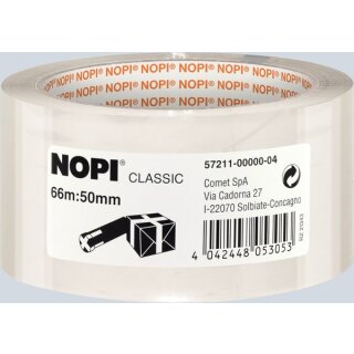 Packband NOPI Classic PP 66 m x 50 mm transparent