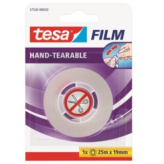 tesafilm®, von Hand einreißbar, 25 m x 19 mm, transparent