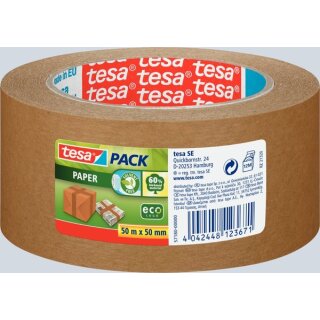 Papier-Packband tesa Paper ecoLogo 50 m x 50 mm braun