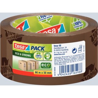 Packband tesa Eco & Strong 66 m x 50 mm braun bedruckt