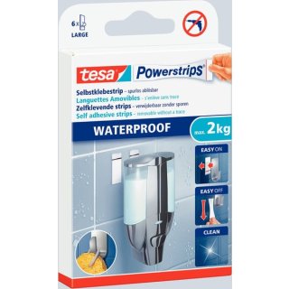 Powerstrips® Waterproof Large, weiss, ohne Bohren, Packung mit 6 Strips