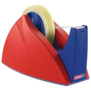 Klebeband-Tischabroller tesa Easy Cut 25 mm x 66 m rot-blau