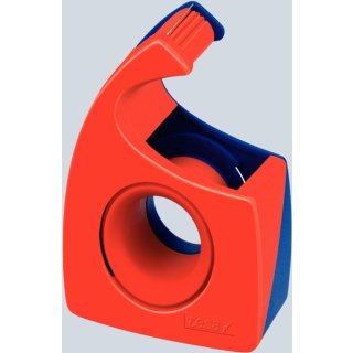 Handabroller Easy Cut®, für Rollen 19 mm x 10 m, mit Wellenmesser, rot-blau