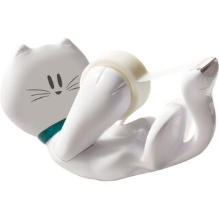 Klebeband-Tischabroller Scotch Cat 19 mm x 8,9 m weiß mit Klebefilm