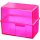 Karteibox DIN A7 quer, für 300 Karten, transluzent pink, 121 x 74 x 101 mm