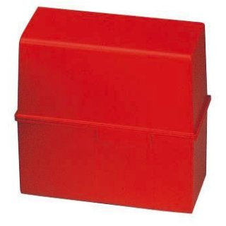 Karteibox DIN A5 quer, für 500 Karten, rot, 228 x 102 x 171 mm