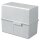 Karteibox DIN A7 quer, für 300 Karten, lichtgrau, 121 x 74 x 101 mm