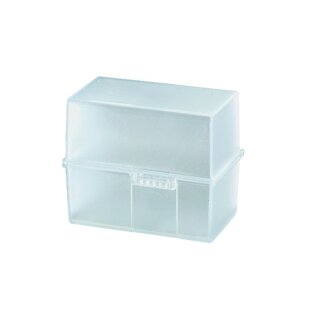 Karteibox DIN A7 quer, für 300 Karten, transluzent klar, 121 x 74 x 101 mm