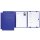 Bewerbungsmappe "Select", mit Klemmschiene, Schriftzug "Bewerbung" in silbernen Lettern auf dem Vorderdeckel, blau