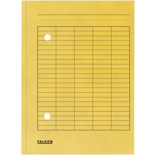 Umlaufmappe für DIN A4, 250g/qm Manila-Karton, Organisationsdruck, 2 Schaulöcher, gelb