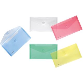 Sichttasche für Format LangDIN, farbig sortiert transparent, 125 x 225 x 0 mm (HxBxT)