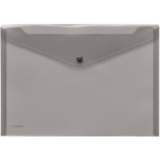 Sichttasche für Format DIN A4 quer, Druckknopf, rauch transparent, 235 x 335 x 0 mm (HxBxT)