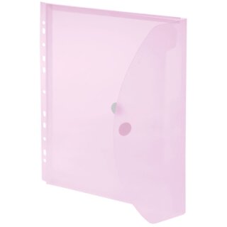 Sichttasche für Format DIN A4 hoch, Dehnfalte, Abheftrand, rot transparent, 310 x 250/235 x 0 mm (HxBxT)