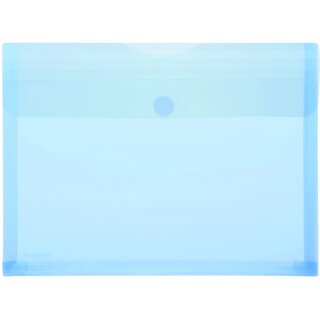 Sichttasche für Format DIN A4 quer, blau transparent, Dehnfalte, Klettverschluss, 249 x 330 x 0 mm (HxBxT)