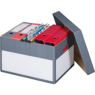 Archivbox mit seperatem Deckel, Innenmaß: 414 x 331 x 266 mm, Außenmaß: 440 x 348 x 280 mm, grau