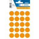 Etikett 19mm Farbpunkt l.orange 100 Etiketten pro Packung