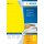 Farbige Etiketten 105 x 37 mm, 1.600 Etiketten, permanenthaftend, Packung mit 100 Blatt, gelb