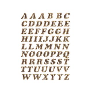 Buchstaben 8 mm, 61 Etiketten, Aufdruck: A-Z, Prismaticfolie, glänzend, gold glitzernd, 61 Stück/Blatt, Packung mit 1 Blatt