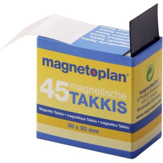 Magnetoplan Magnetstücke, 20x30mm, einseitig selbstklebend, Packung à 45 Stück