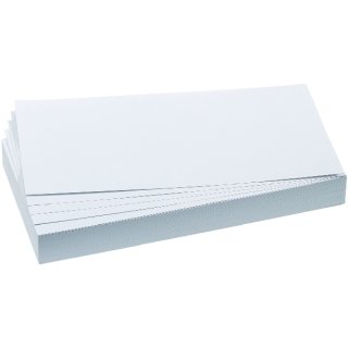 Moderationsrechtecke 9,5 x 20,5 cm, weiß, 130g/qm, 100 % Altpapier, 1 Pack = 500 Stück