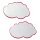 Moderationswolken 25 x 42 cm, weiß mit rotem Rand, 170g/qm aus 100 % Altpapier, 1 Pack = 20 Stück