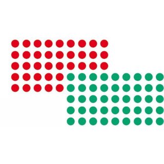 Moderationsklebepunkte Ø 19 mm, selbstklebend, sortiert in rot und grün, 1 Pack = 1000 Etiketten