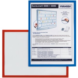 Magnethaftender Dokumentenhalter DIN A4, blau, Hartfolie, matt, dokumentenecht