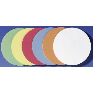 Moderationskreise Ø 9,5 cm in 6 Farben sortiert, 130g/qm, 100 % Altpapier, 1 Pack = 300 Stück