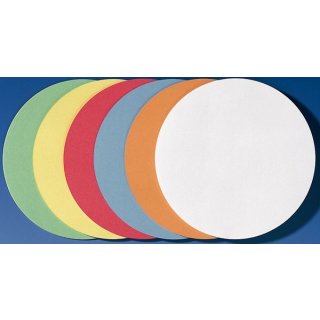 Moderationskreise Ø 14 cm in 6 Farben sortiert, 130g/qm, 100 % Altpapier, 1 Pack = 300 Stück