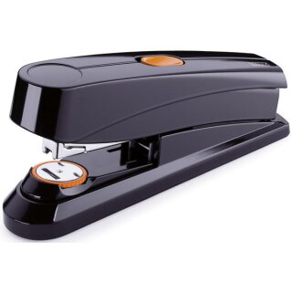 NOVUS Heftgerät B8FC, schwarz, Flachheftung, Heftleistung: 50 Blatt, Ladekapazität: 150 x 24/6 SUPER, Einlegetiefe: 63 mm, Springfachmechanik, Power on Demand-Technik für 70% Kraftersparnis