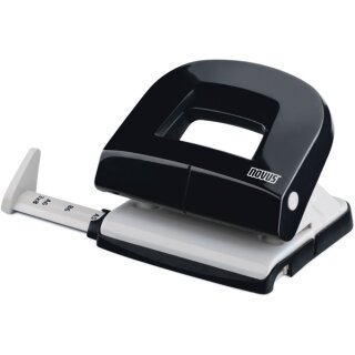 NOVUS Locher E 216, Stanzleistung: 16 Blatt, Metallunterteil und Kunststoffoberteil, mit Anschlagschiene, schwarz/grau