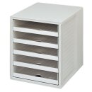 Schubladenbox HAN SCHRANK-SET A4 5 Schubladen offen hellgrau