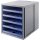 Schubladenbox HAN SCHRANK-SET KARMA A4 5 Schubladen offen grau/blau