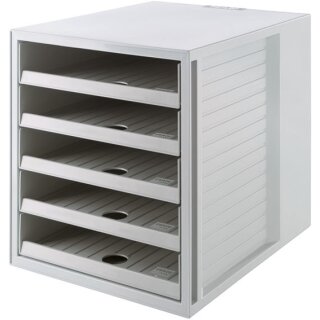 Schubladenbox HAN SCHRANK-SET KARMA A4 5 Schubladen offen grau